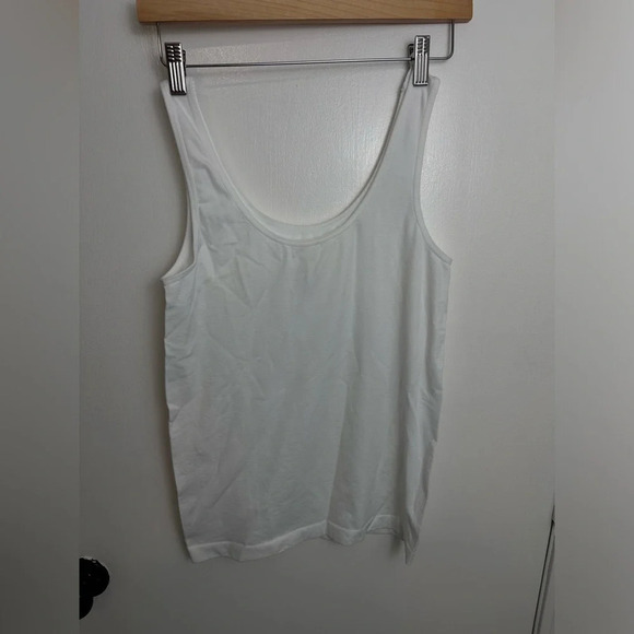 Ophelia Roe Nylon white Spandex Blend Tank Top tummy control size Large #1215 - Picture 1 of 4